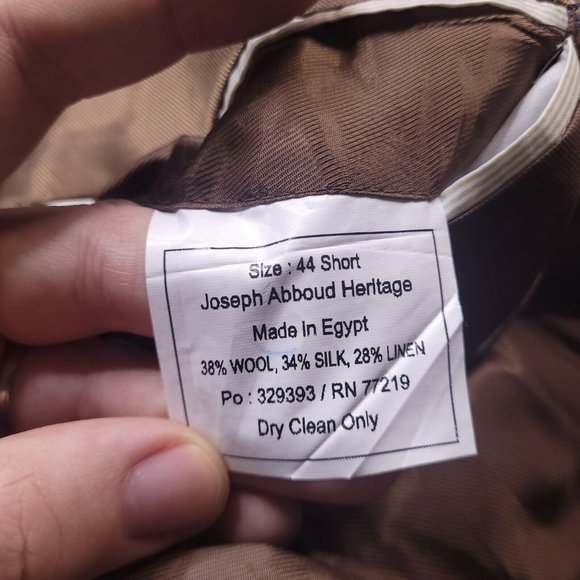 Joseph Abboud E.Thomas Wool Silk Linen Blend Plaid Blazer 2 Button 44S - Picture 7 of 13